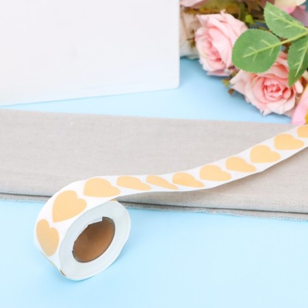 Craft stickers in the roll "Heart", 500 pcs, 2.5 x 2.5cm
