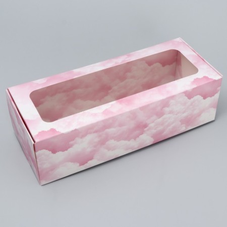Confectionery packaging, a cupcake box with a window, “Sweet cotton wool”, 26 x 10 x 8 cm-1