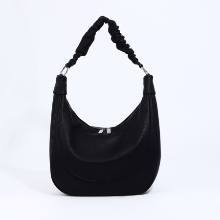 Load bag with zipper, external pocket, long belt, black color