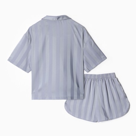 Female pajamas (shirt and shorts) KAFTAN SILK "strip" r.40-42, blue-10