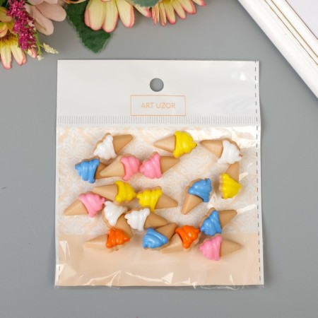 A set of buttons of decorative plastic "Ice Cream Horn" (set 18 pcs) 2.2x1.3 cm-4