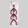 A set of tools for needlework: side skeletons - 7.5 cm, round -liners - 8 cm, thin lugs - 8 cm, silver/red color