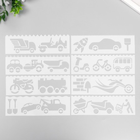 A stencil with a curly edge "Carry" set of 8 pcs 18.3x5.5 cm