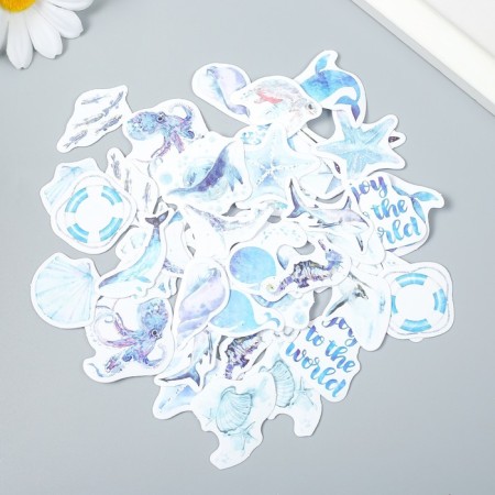 Stickers for creativity "sea swimming" set of 50 pcs 4.4x6.5x1.1 cm