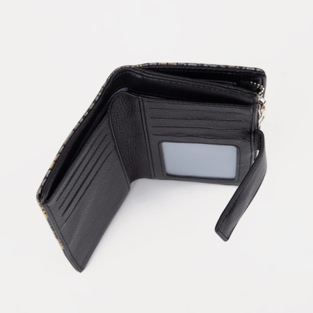 Women's wallet on a magnet, black color-3