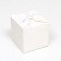 The box is folding, square, white, 12 x 12 x 12 cm,