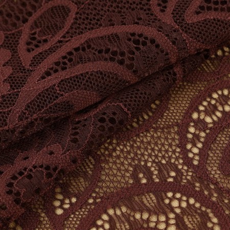 Lace elastic fabric, 240 mm × 2.7 ± 0.5 m, chocolate color-1