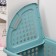 A corner underwear basket with a lid "Moletta", 45 l, 40 × 51 × 53 cm, turquoise color