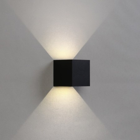 Facade lamp "Cube", FSD-062, 6 W, 4000K, Regulation. Ray, IP65, 220 V, plastic, black 100842-4