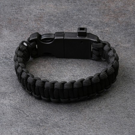 4B1 survival bracelet (paracord, compass, whistle, fire), black-1