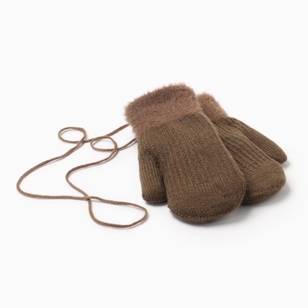 Baby mittens minku, light brown color, 18 cm-1