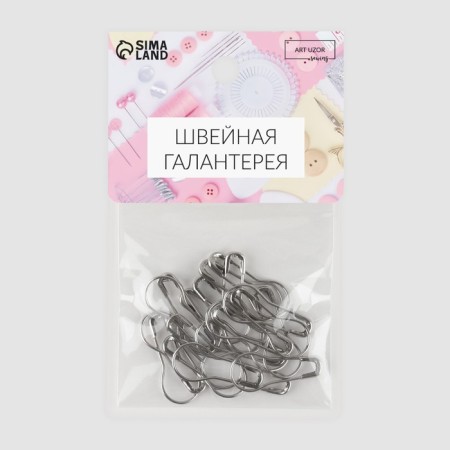 Pins with round end, 22 mm, 20 pcs, silver color-3