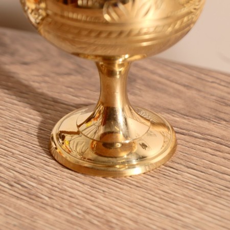 Glass "drawing" brass 7x7x11 cm-2