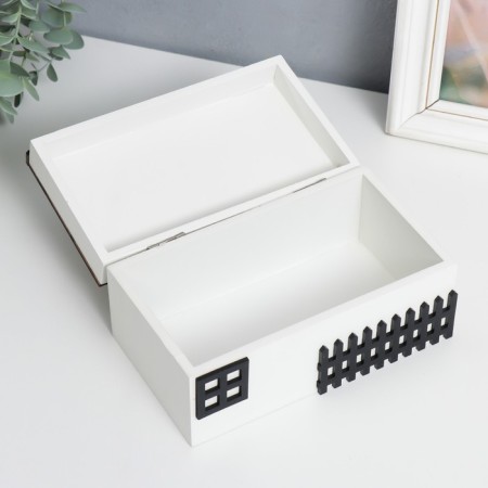 Casket tree "House under the trees" brown-white 18x10x8.8 cm-1