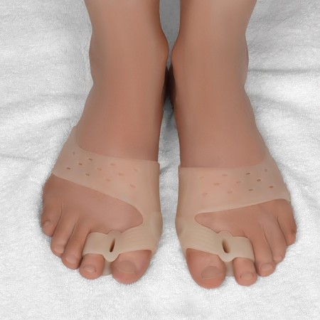 Silicone bandage on the foot, with a corrector, with magnets, 7.5 × 7 cm, beige color-1