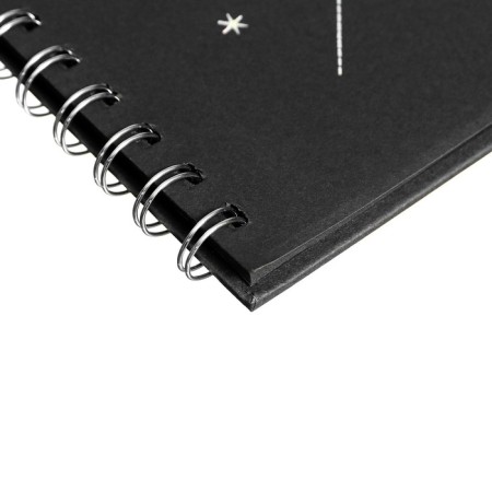 A4 sketchbook, 30 black sheets on the crest, “whale”, solid substrate, density 110 gr., Mix-7