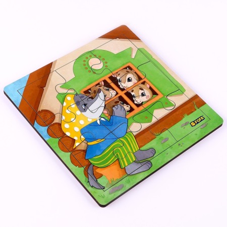 Puzzle "Tales. The wolf and the seven Young goats"-1