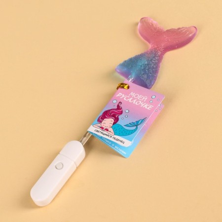 Lollice "My Mermaid" on a luminous stick, without sugar, 30 g.-3