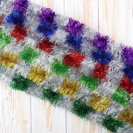 Mishura "Narrow two-flower" D-4 cm, 200 cm, mix