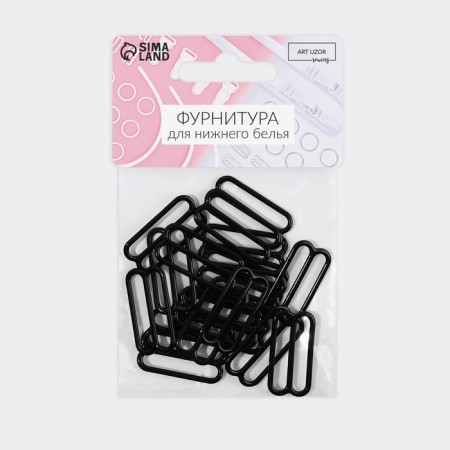 Strap regulator, metal, 25 mm, 20 pcs, black color-2