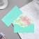 Money envelope "Congratulations!" turquoise, velvet, 19.5x9cm
