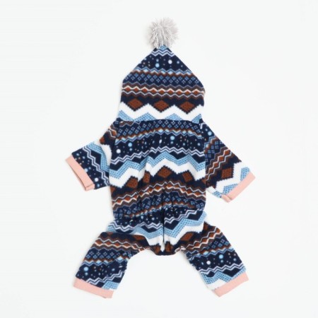 Zimovye jumpsuit for animals "Scandinavia", S (DS 20-22, OG 32-34, Osh 26 cm), mix-7