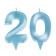 Candle in the cake Jubilee "line" (set 2 in 1), number 20, blue metallic, 6.5 cm