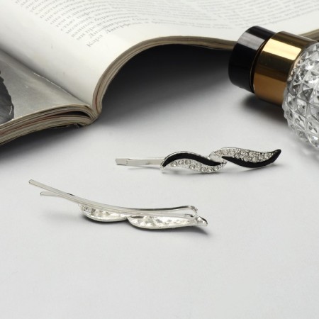 Invisibility for hair "Annabelle" (set 2 pcs) sheet, 6.5 cm, silver-1