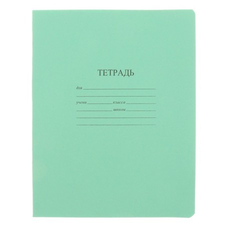 Notebook 12 sheets large cage "Green cover", with a multiplication table, heat packing 25 pcs