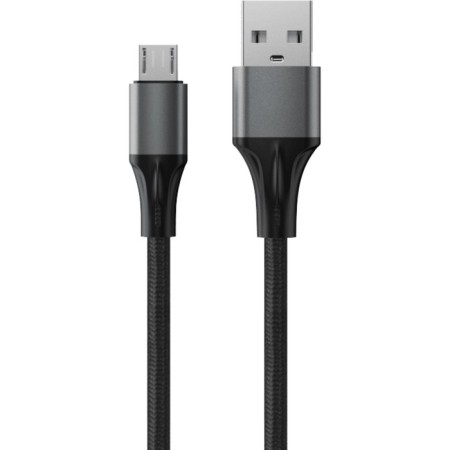 Cable Accesstyle AM24 -F100M, microUSB - USB, 2.4 A, fabric, fast charging, 1 m, black