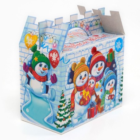 Gift box New Year's snow fortress 15.4 (20.6) x 19.7 x 11.8 cm-1