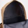 A backpack with a zipper, an outer pocket, 2 side pockets, beige color