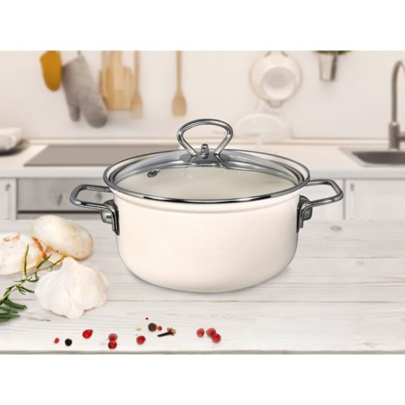 Pan with a lid, pearl color, d = 18 cm-8