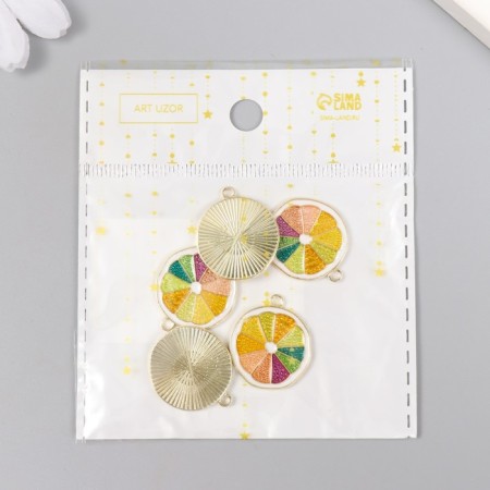 Decor for creativity metal, enamel "grapefruit" 2x2.2 cm-5