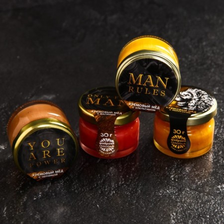 Gift set "February 23": Cream-Majest 5 pcs. x 30 g, black tea 50 g.-5