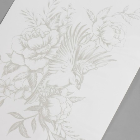 Tattoo on the body blue "Bird in flowers" mix 18x11 cm-4