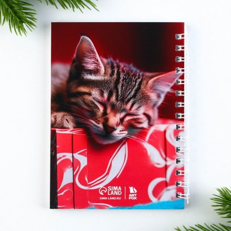 Gift New Year's set: a notebook on the A6 spiral, 60lists and magnetic bookmarks 2 pcs. "I am your gift"-5