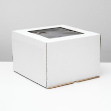 Box for a cake with a window, 30 x 30 x 19 cm