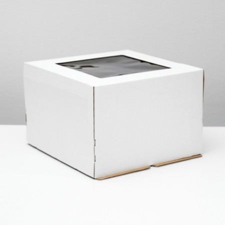 Box for a cake with a window, 30 x 30 x 19 cm