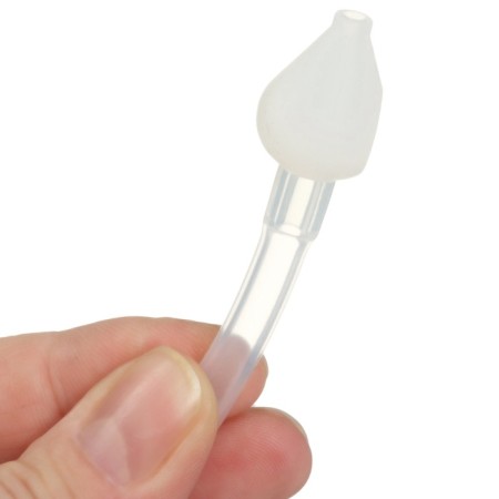 Children's nasal aspirator with 2 replaceable nozzles, in a container, pink color-15