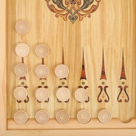 NARDS "Peter-ROSTROL Column", wooden board 60 x 60 cm, with a field for playing checkers-3