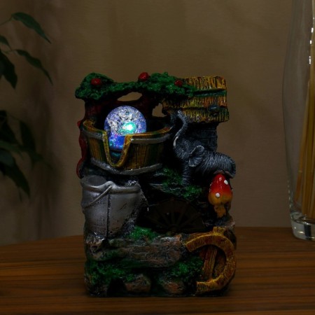 Fountain "Elephant by the Water" 12x14x20 cm (with backlight)-2