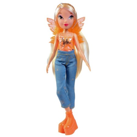 Winx Club "Stella" hinge doll in jeans with wings, 24 cm-1