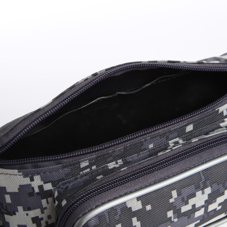 Lightning waist bag, outer pocket, gray color/camouflage-4
