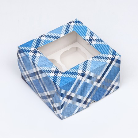 Packaging for 4 cupcakes with a window, "best man", 16 x 16 x 10 cm-2