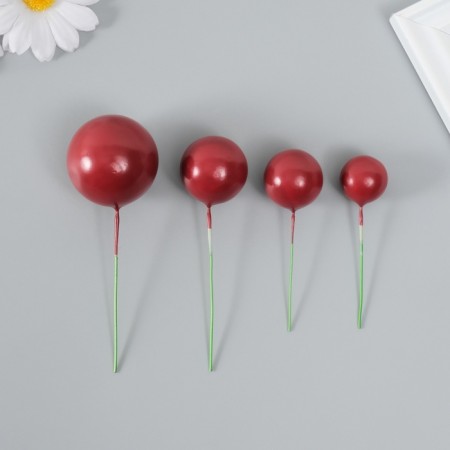 Decor for creativity "Balls" d = 2; 3; 3.5 and 4 cm set 20 pcs, Bordeaux-2