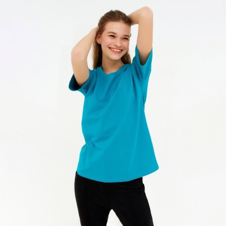 Women's T -shirt Minaku: Basic Line, Aquamarine color, size 44-5