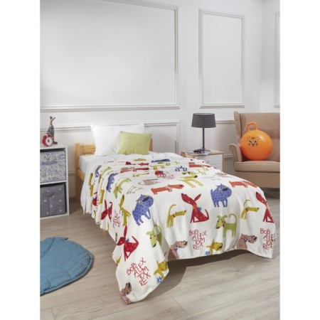 DOG plaid, size 150x200 cm, white color-9