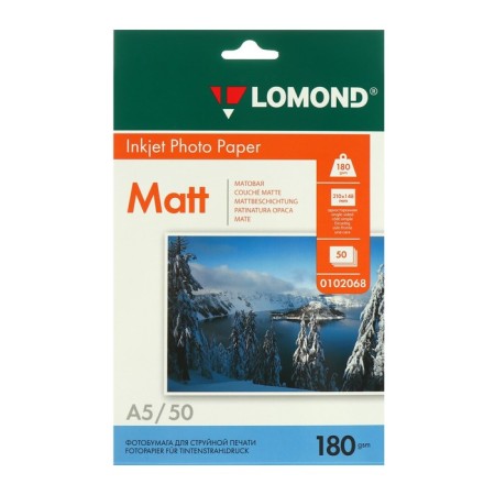 Photo paper for jet printing A5, 50 sheets Lomond, 180 g/m2, one -sided, matte