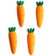 Decor silicone "Carrots" set 4 pcs., Size 1 pc. - 1.6 × 6 × 0.3 cm, glue pads